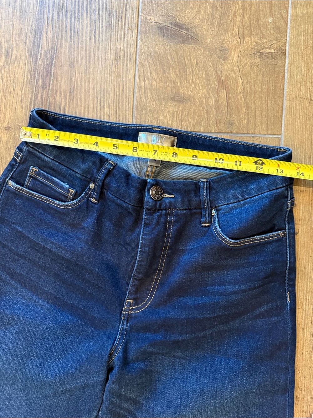 Kut from the Kloth Dark Blue Wide-Leg Jeans with Raw Hem - Picture 4 of 11
